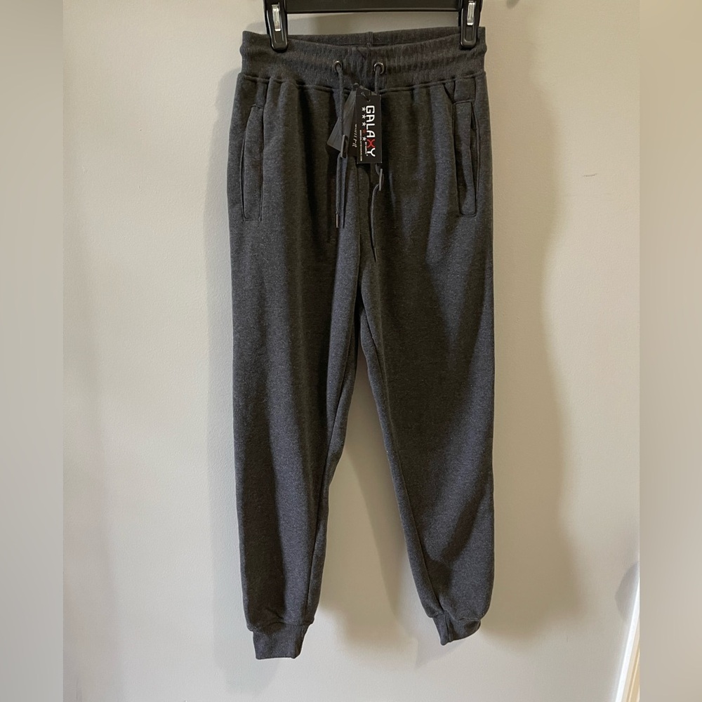 Galaxy by Harvic Fleece Joggers for Men slim fit charcoal Size small‎